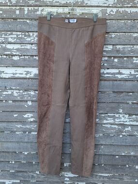 Per Se genuine Suede Leather Pull On Pants Size 12